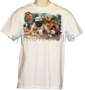 1-SHIRT MAGLIETTA STAMPA GRAFICA DA SOLE ESTATE PAUSA SPIAGGIA CARLINO CONIGLIO RODITORI GATTO - Foto 1 di 3