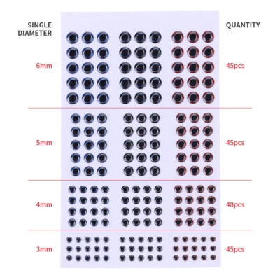 183PCS/Lot Fishing Lure 3D Eyes Holographic Eye Fly Tying Jigs Crafts Doll 3-6mm - Image 1 of 4