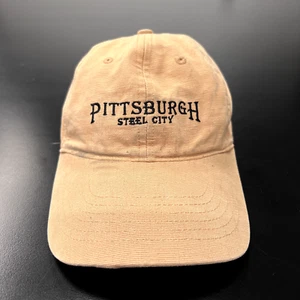 Pittsburgh Hat Cap Steel City Strap Back Orange Embroidered Adjustable Cap - Picture 1 of 7