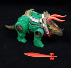 Transformers Green Slag 1993 G2 Dinobots Triceratops Dinosaur Autobot With Sword