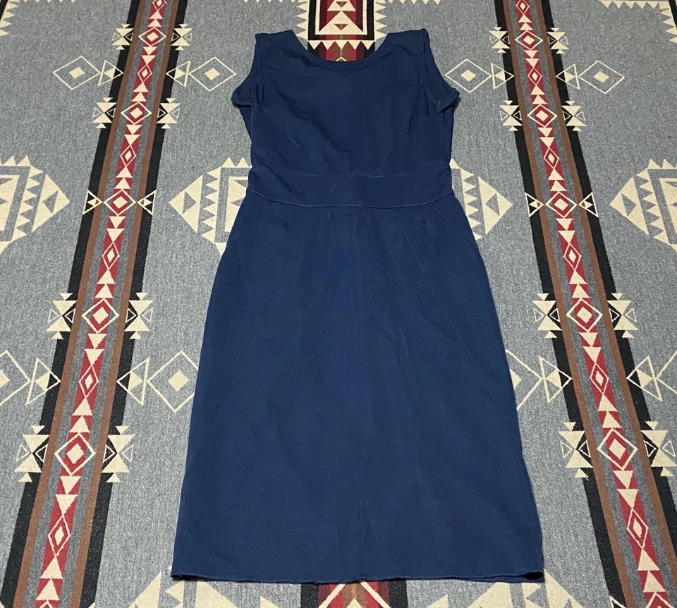 Vestido Vaina Valentino Roma Azul Marino EU 38 US 2 Lazo Espalda Abierta BR Foto 1 de 4