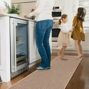 Kitchen Rolled Rug 30 “x70”, Non-Slip, Absorbent Beige for Kitchen Floors - Picture 1 of 8