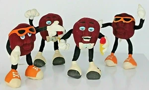Set Of 4 California Raisins Soft Bendable 5" Figures Hardees 1988 By Applause. - Picture 1 of 9