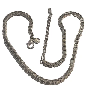 Dyrberg Kern Denmark Stunning 4.5 mm Box Chain 16" + 4" Inches Extension Oxidize - Picture 1 of 8