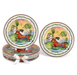 STPGOODS Running Horse Dessert Plate Set of 2 Bone China LUXURY Plates 7.5" - Picture 1 of 10