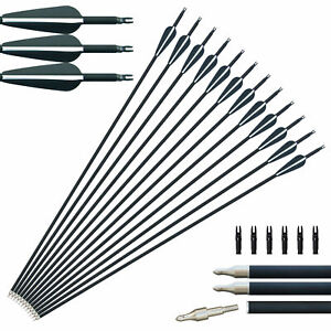 12pcs carbon Arrows Hunting Archery Target Arrows Recurve Bow Longbow hunting