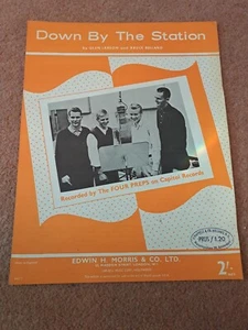 Original Sheet Music "Down By The Station" Recorded by  "The Four Preps" - Picture 1 of 1