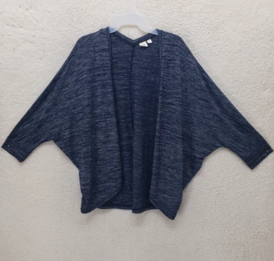 Gap Women Sweater Large Blue Heathered Rayon Blend Open Front Casaul Cardigan - Image 1 of 4