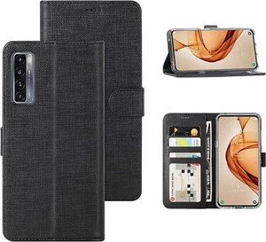 Foluu TCL 20S 2021 Flip/Folio Cover Wallet Magnetic Closure Card Slots,Black - Picture 1 of 8