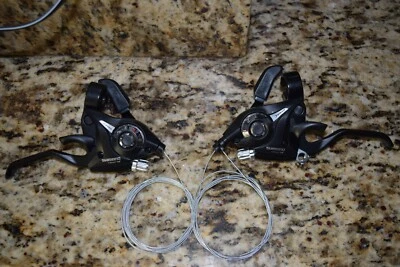 Shimano EF51 3x8 Speed Shifter/Brake Lever Left&Right (with shifting cables) - Image 1 of 4