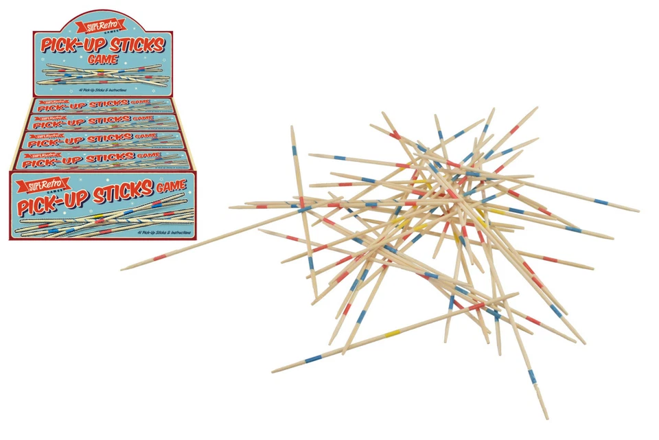 Wooden Retro Traditional - Pick Up Sticks Game - Colourful - Party Boxed - Image 1 of 1