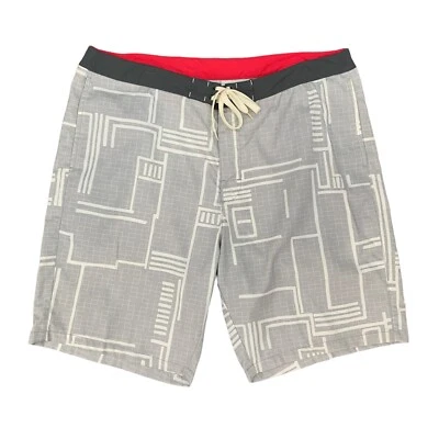 Tommy Bahama Board Shorts Para Hombres 38 Gris Ceniza Cordón Geométrico Playa Baúl de Natación Foto 1 de 4