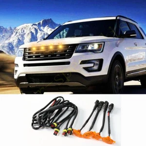 For Ford Explorer 2016-2019 Front Grille LED Light Raptor Style Grill Cover 4Pcs - Picture 1 of 3