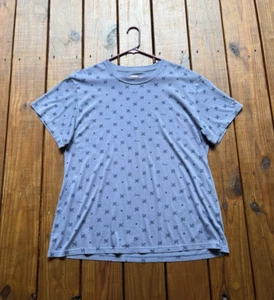 New Victoria's Secret PINK L blue bandana paisley print short sleeve tee top - Picture 1 of 14