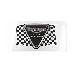 Motorcycle Vanity Plate, Triumph Made In Great Britain Front License Plate - Imagen 1 de 5