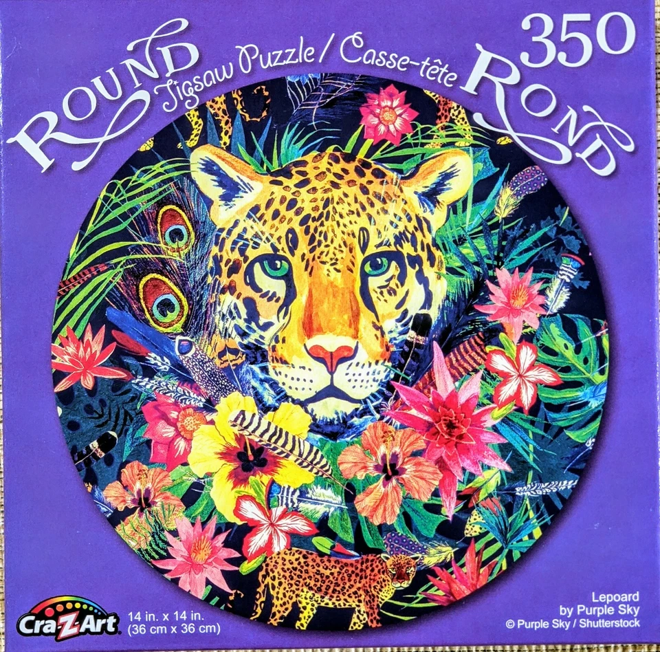 Rompecabezas redondo Lepoard de Purple Sky de Cra Z Art, 350 piezas, 14" Foto 1 de 1