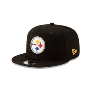 Pittsburgh Steelers New Era Black 9Fifty Basic Snapback Adjustable Hat - Picture 1 of 3