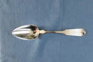 B. H. Tisdale, COIN Serving Spoon, Fiddleback, 1810-1824 Newport, Rhode Island - Picture 1 of 5