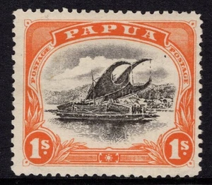 PAPUA 1907-10 1s LAKATOI, SIDEWAYS PERF. 12½, SG 71, FINE MINT, CAT. £26 - Picture 1 of 2