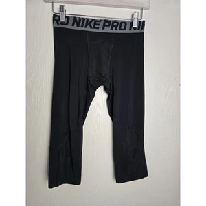 Nike Pro Dri-Fit Compression 3/4 Leggings Black Boys Youth 858228-011 Large - Picture 1 of 4