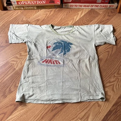 CAMISETA SURFISTA RECUERDO HAITÍ VINTAGE AÑOS 80 90 Island Palm Heart estilo hippie Foto 1 de 4