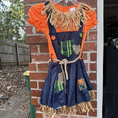 Niñas Talla 7-8 Calabaza Patchwork Vestido Otoño Festival Halloween Disfraz Pull On Foto 1 de 4