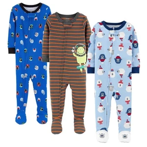 Carter's Toddler Boys' 3 PC Snug-Fit Footed Cotton Pajamas  4T - Picture 1 of 1