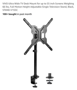 VIVO Ultra Wide TV Desk Mount up to 55” Screens, Full Motion, Height Adjustable - Picture 1 of 7