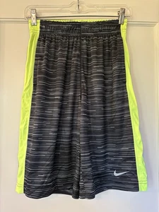 Pantalones Cortos de Baloncesto Nike DRI-FIT Jóvenes Niños Grandes, Negro/Gris/Amarillo Neón Rayas - Imagen 1 de 13