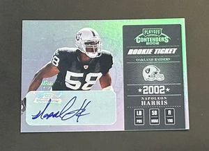 Napoleon Harris 2002 Playoff Contenders Rookie Ticket signed Autogramm RC #/900 - Bild 1 von 3