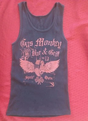 Camiseta sin mangas GAS MONKEY BAR & GRILL negra *Speed Queen* gráfica talla M/L Foto 1 de 4