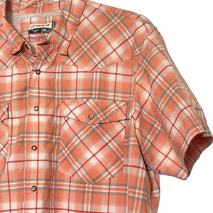 Magellan Outdoor Shirt Men’s 2XL Orange Plaid Classic Fit Vented Fishing - Picture 1 of 8