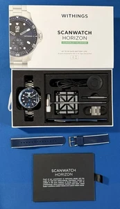 Withings ScanWatch Horizon Hybrid Smartwatch - Blue Stainless Steel - Picture 1 of 13