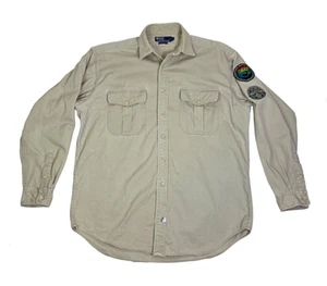 Vintage Polo Ralph Lauren Sportsman License Respect Wildlife Patch Shirt Large - Picture 1 of 6