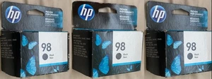 SET (3) Original OEM Original HP 98 SCHWARZ Tintenpatrone ABGELAUFEN 2018-19 NEU in Box - Bild 1 von 2