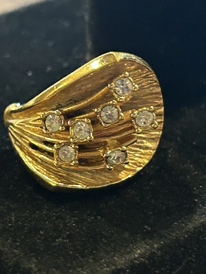 Anillo vintage de oro amarillo con caña de 10 KT GF para mujer Foto 1 de 4
