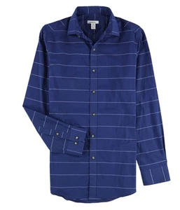 bar III Mens Stretch Button Up Shirt, blue, S Neck - Picture 1 of 2
