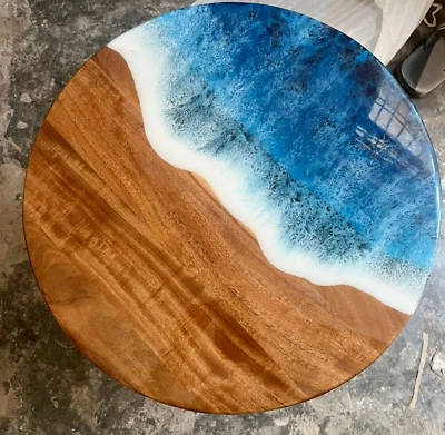 18" Epoxy Round Table Top Handmade Home Garden - Image 1 of 4