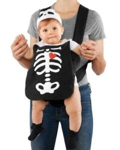 Carters Halloween Baby Carrier Black White Skeleton 3 Pieces Cap Booties