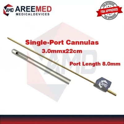 Single-Port Cannulas, 3.0mm, 22cm, Port Length 8.0mm, Microaire Pal Fitting Cann - Image 1 of 4