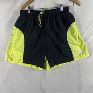 Sideout Swimming Trunks Lined Neon Yellow Black Mens Sz L - Picture 1 of 6