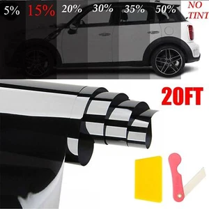 20"x10FT Uncut Window Roll Tint 15% Dark Black Film Car Home Office Glass - Picture 1 of 7
