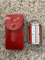 Vintage Red Scale Air Lift Luggage Hand Scale With Leather Case Made In England