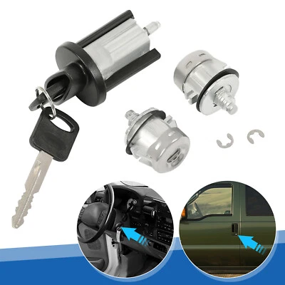 For 1997-2007 Ford F150 F250 F350 F450 Ignition & Door Lock Cylinder Kit w/Keys - Image 1 of 4