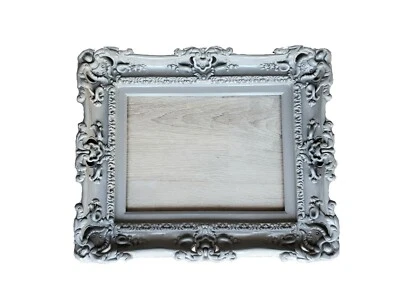 12x16 Matte Gray Ornate Picture Frame French Style Photo Frame Canvas Art Print - Image 1 of 4