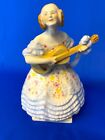 Herend Porcelain Handpainted "Deryne" Girl With Mandolin Figurine 5796