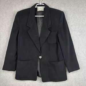 Vintage Neiman Marcus NM Club Damen Kaschmir Blazer schwarz Größe 10 - Bild 1 von 9