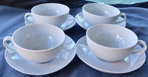 4 Vintage ARABIA of FINLAND Light Blue, Gray CUPS & SAUCERS - Mid-Century - Picture 1 of 5