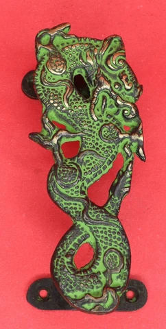 Dragon Shape Vintage Antique Style Handmade Brass Drawer Door Pull Handle Knob Cover