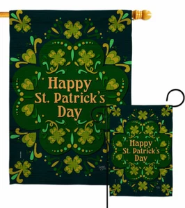 Green Patty Day Garden Flag Springtime St Patrick Decorative Gift Yard Banner - Picture 1 of 19